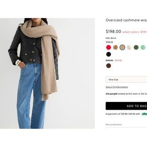 J. Crew Oversized Cashmere Wrap, in Heather birch/ camel color